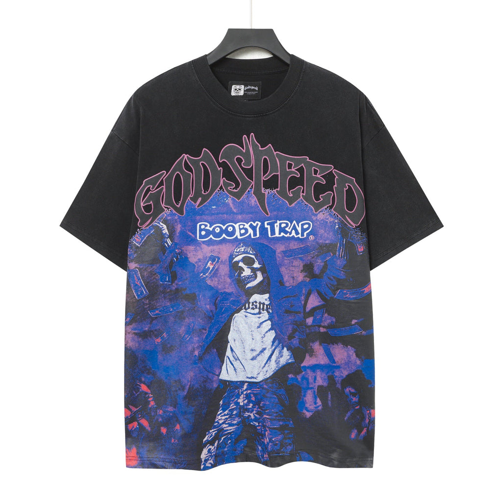 Godspeed Booby Trap Skull Smoke Vintage Graphic Tee