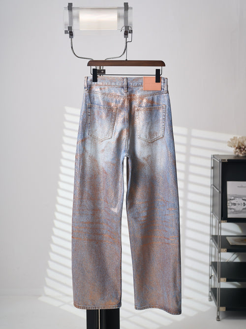Acne Studios Metallic Gradient Wide‑Leg Jeans