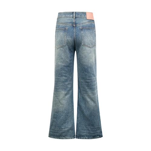 Acne Studios Distressed Flared Leg Vintage Wash Denim Jeans