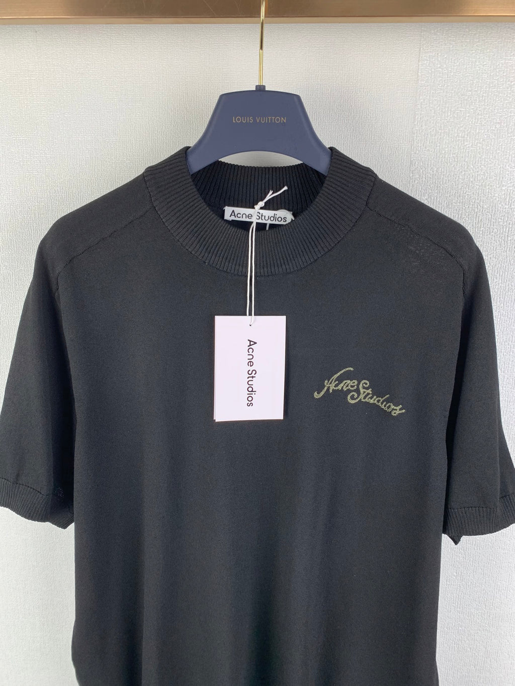 Acne Studios Script Logo Short‑Sleeve Knit T‑Shirt