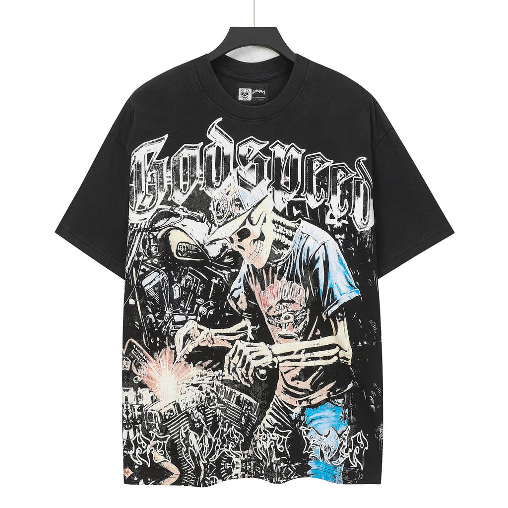 Godspeed Welder Skeleton Mechanic Short Sleeve Tee (Black)