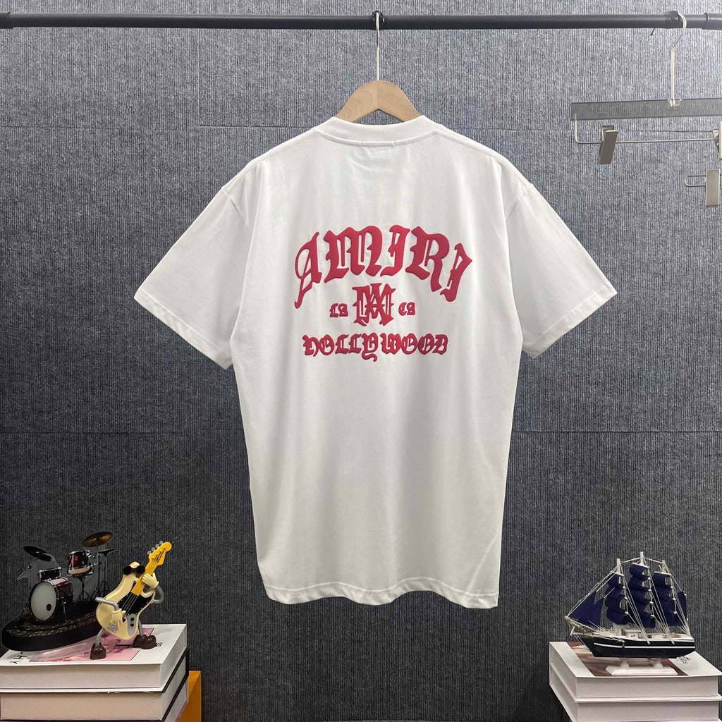 AMIRI Gothic MA Monogram Chest Graphic Short‑Sleeve Tee