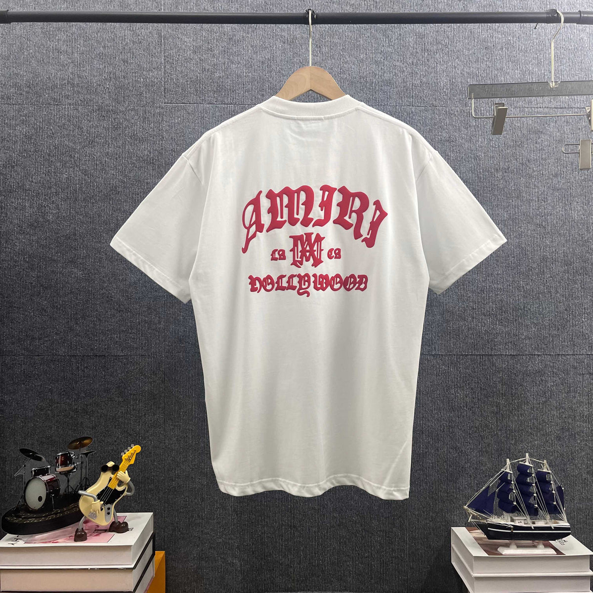 AMIRI Gothic MA Monogram Chest Graphic Short‑Sleeve Tee