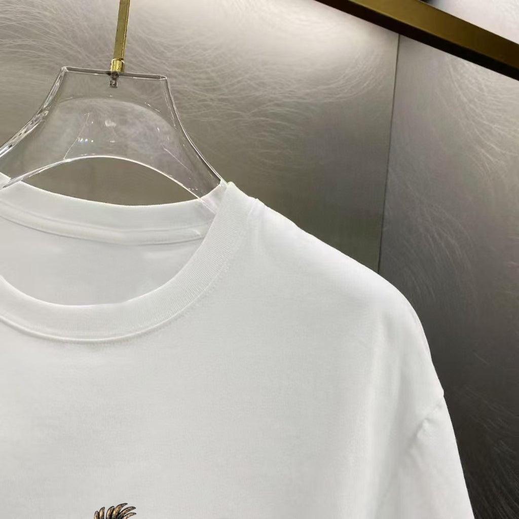 Amiri Eagle Motif Front Graphic Crew‑Neck Short‑Sleeve T‑Shirt