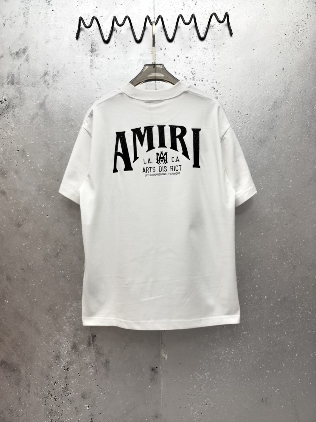 AMIRI Gothic Monogram Chest Graphic Crew Neck Short‑Sleeve T‑Shirt