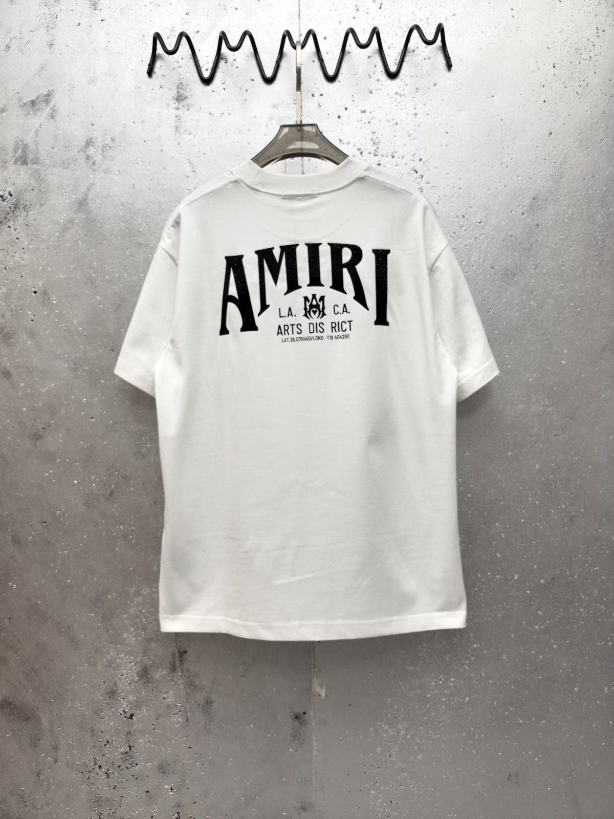 AMIRI Gothic Monogram Chest Graphic Crew Neck Short‑Sleeve T‑Shirt