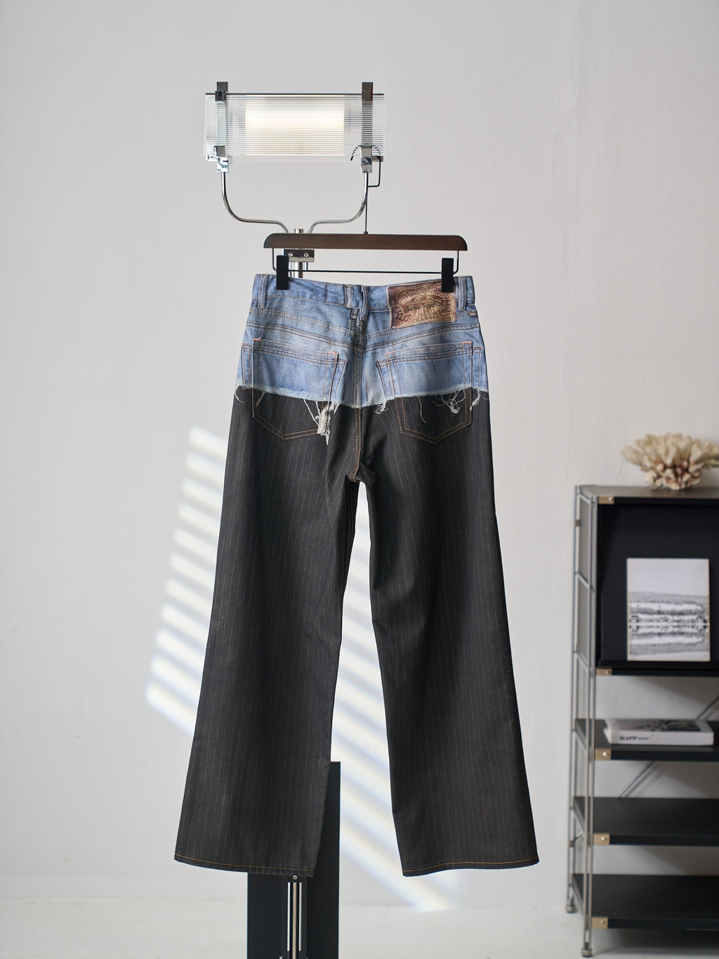 Acne Studios Spliced Deconstructed Wide‑Leg Denim Trousers