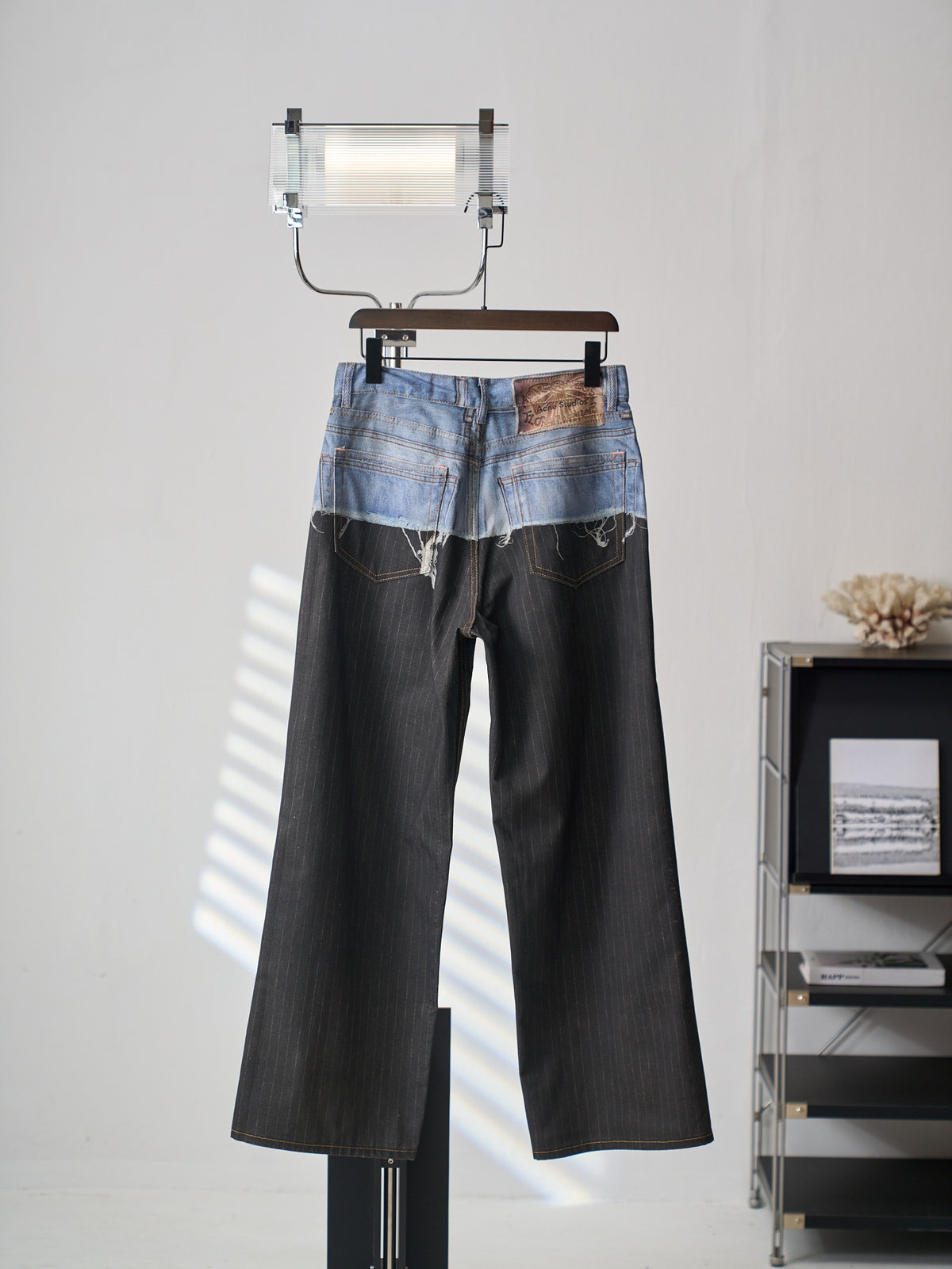 Acne Studios Spliced Deconstructed Wide‑Leg Denim Trousers