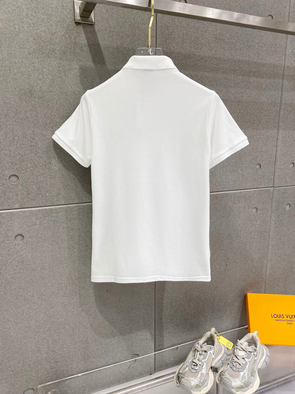 Men's Pique Short‑Sleeve Polo Shirt Small Horse Embroidery Solid White Casual Top