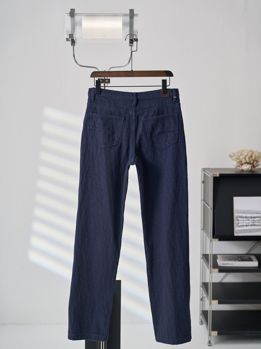 `Ralph Lauren Men's Navy Textured Straight‑Leg Casual Trousers`