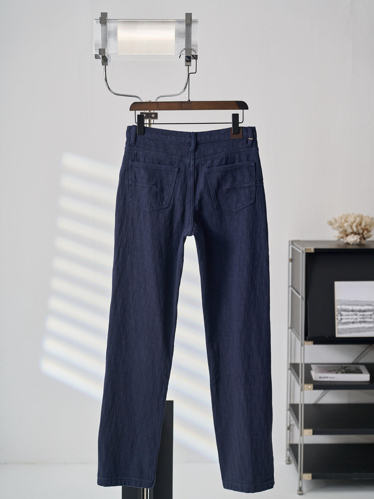`Ralph Lauren Men's Navy Textured Straight‑Leg Casual Trousers`