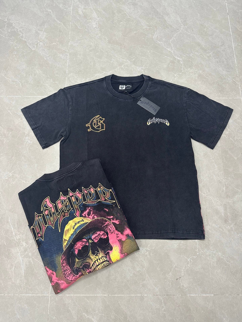 Godspeed Volcano Skull Tropical Washed Graphic Tee