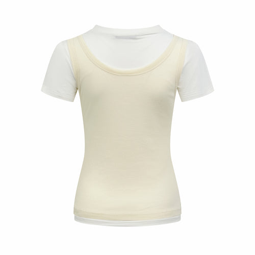 Acne Studios 1996‑Label Mock‑Layered Ribbed Tank Short‑Sleeve Top