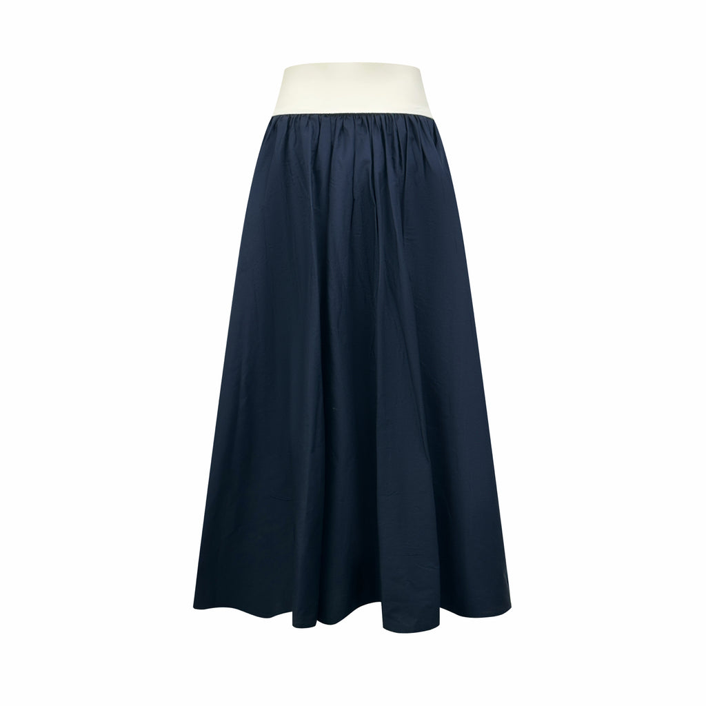 Polo Ralph Lauren Women’s Contrast‑Waistband Maxi A‑Line Skirt With Red Pony Embroidery