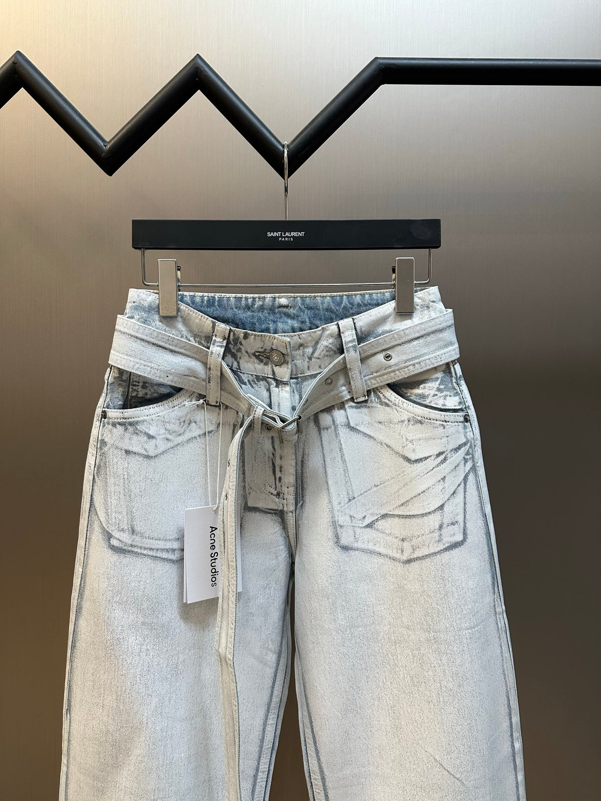 Acne Studios Belt‑Detail Wide‑Leg Denim Jeans