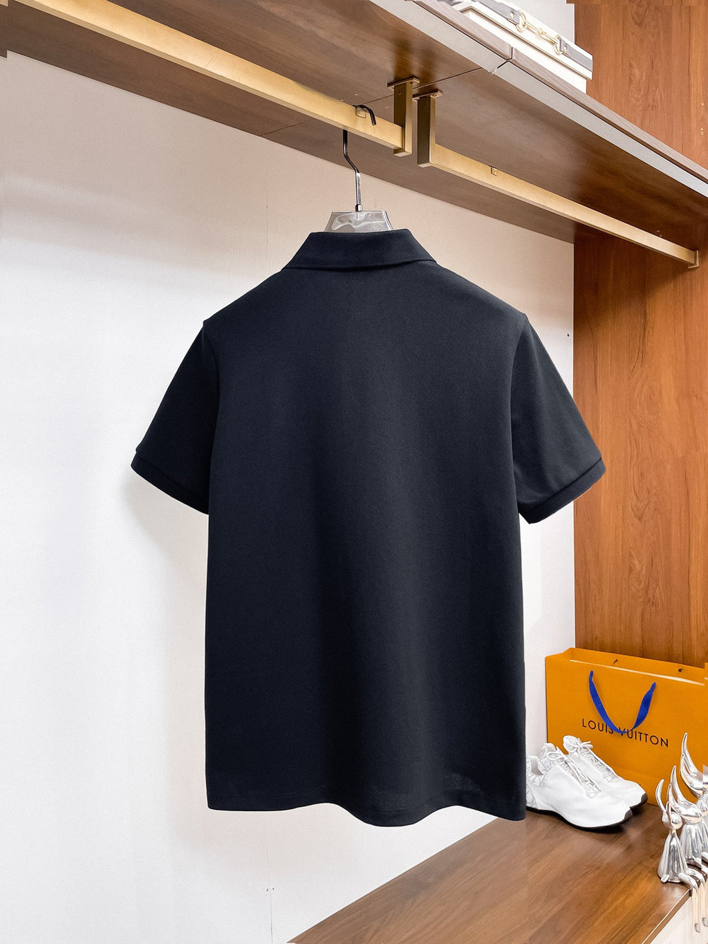 Moncler Badge Piqué Polo Shirt Black