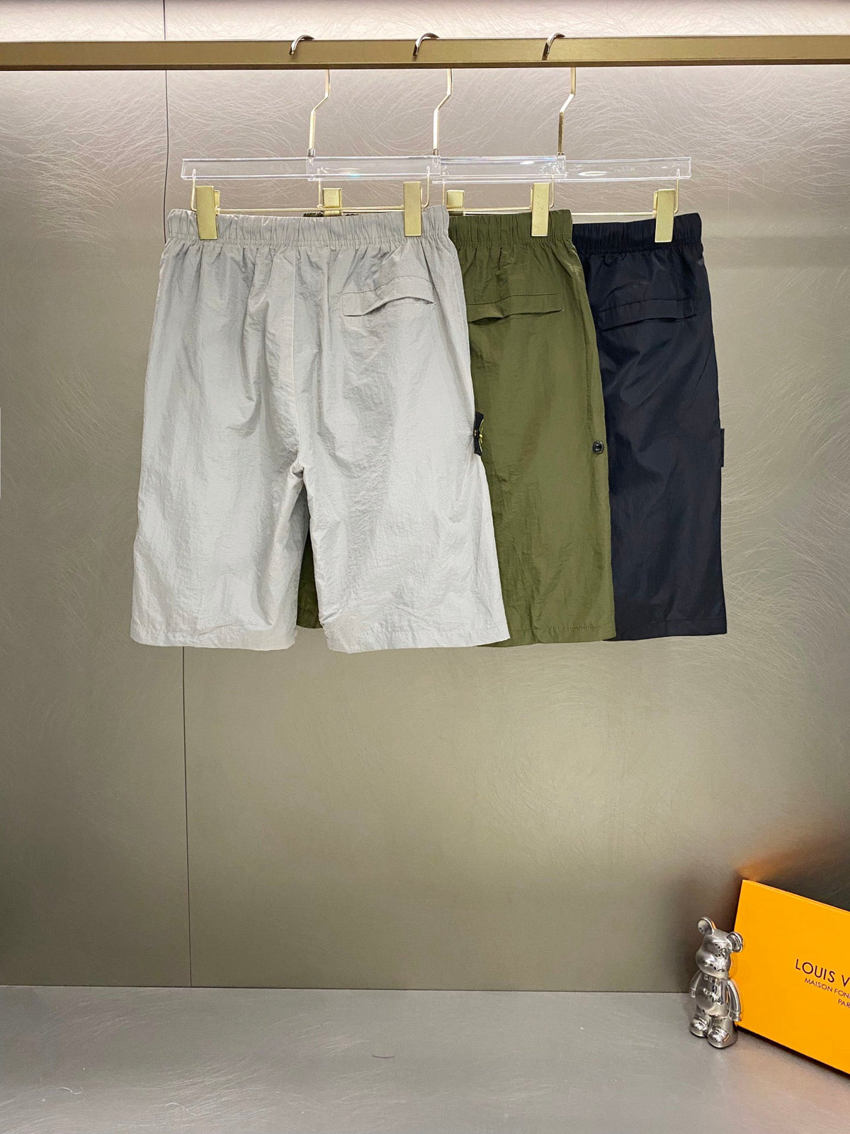 Stone Island Metallic Nylon Compass Badge Cargo Shorts - 3 Colors