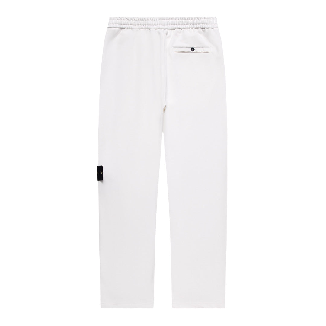 Stone Island Cotton Fleece Cargo Sweatpants with Right Thigh Curved Flap Pocket and Compass Badge