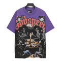 Godspeed Skeleton Cowboys Poker Game Vintage Short‑Sleeve Tee (Purple)