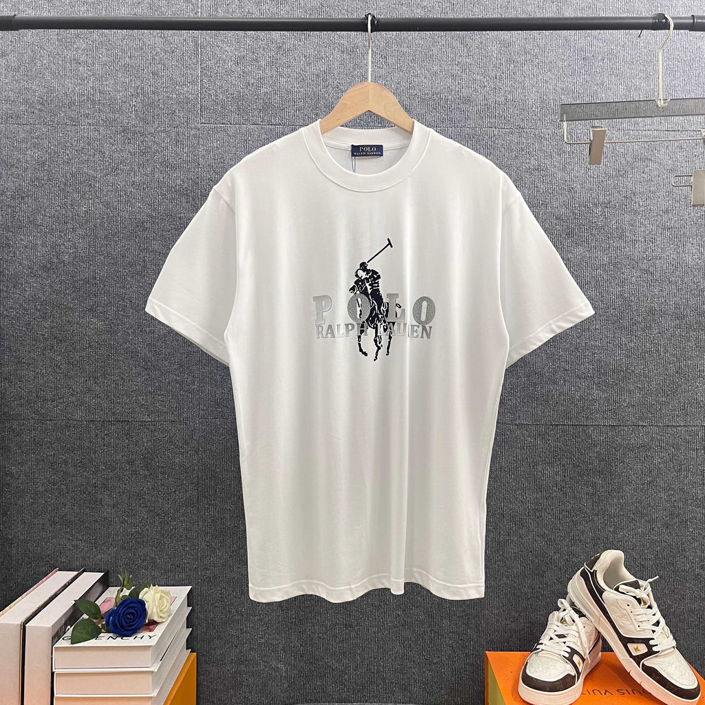 Ralph Lauren Men's Oversized Short‑Sleeve Crew‑Neck T‑Shirt With Large POLO Graphic Print