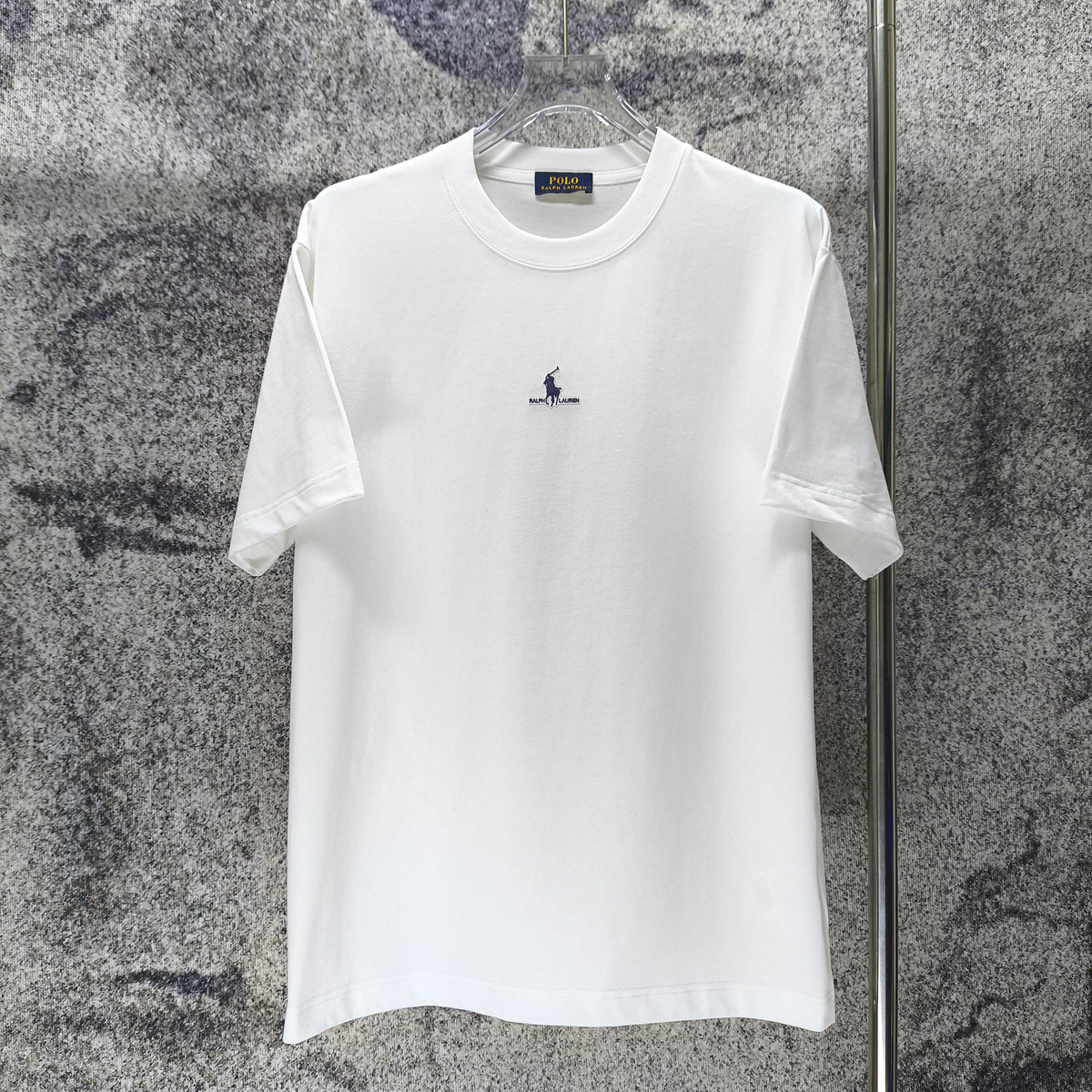 Men's Crew‑Neck Short‑Sleeve T‑Shirt, Navy Pony Chest Embroidery