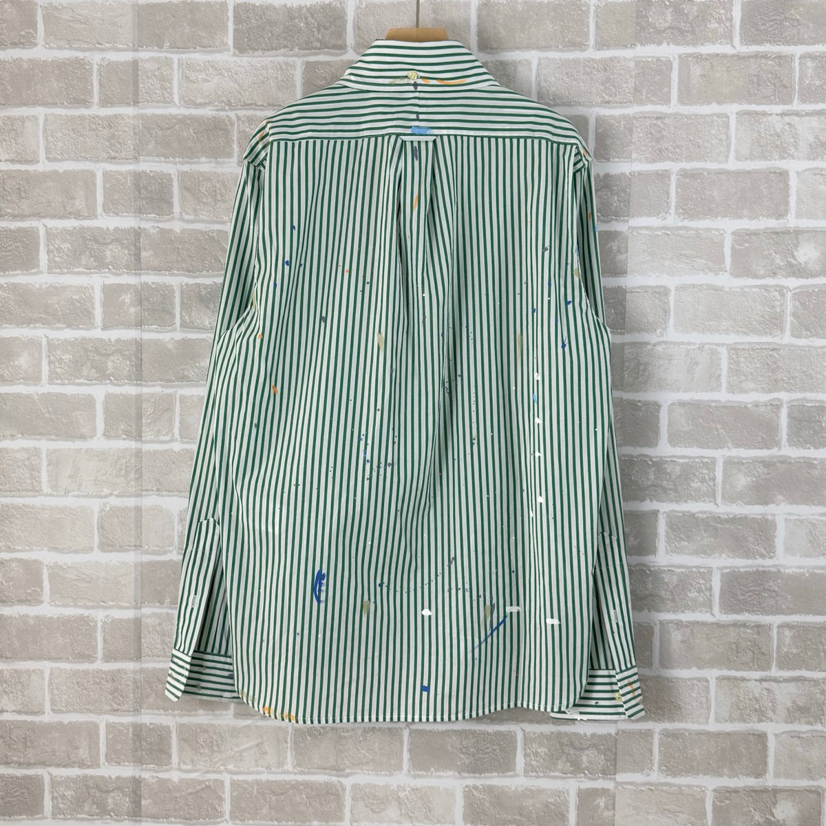 Ralph Lauren Men's Paint‑Splatter Striped Long‑Sleeve Button‑Down Shirt