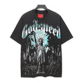 Godspeed Liberty Statue Crowd NYC Short Sleeve Tee (Washed Black)
