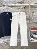 Ralph Lauren Men's White Wide‑Leg Denim Pants