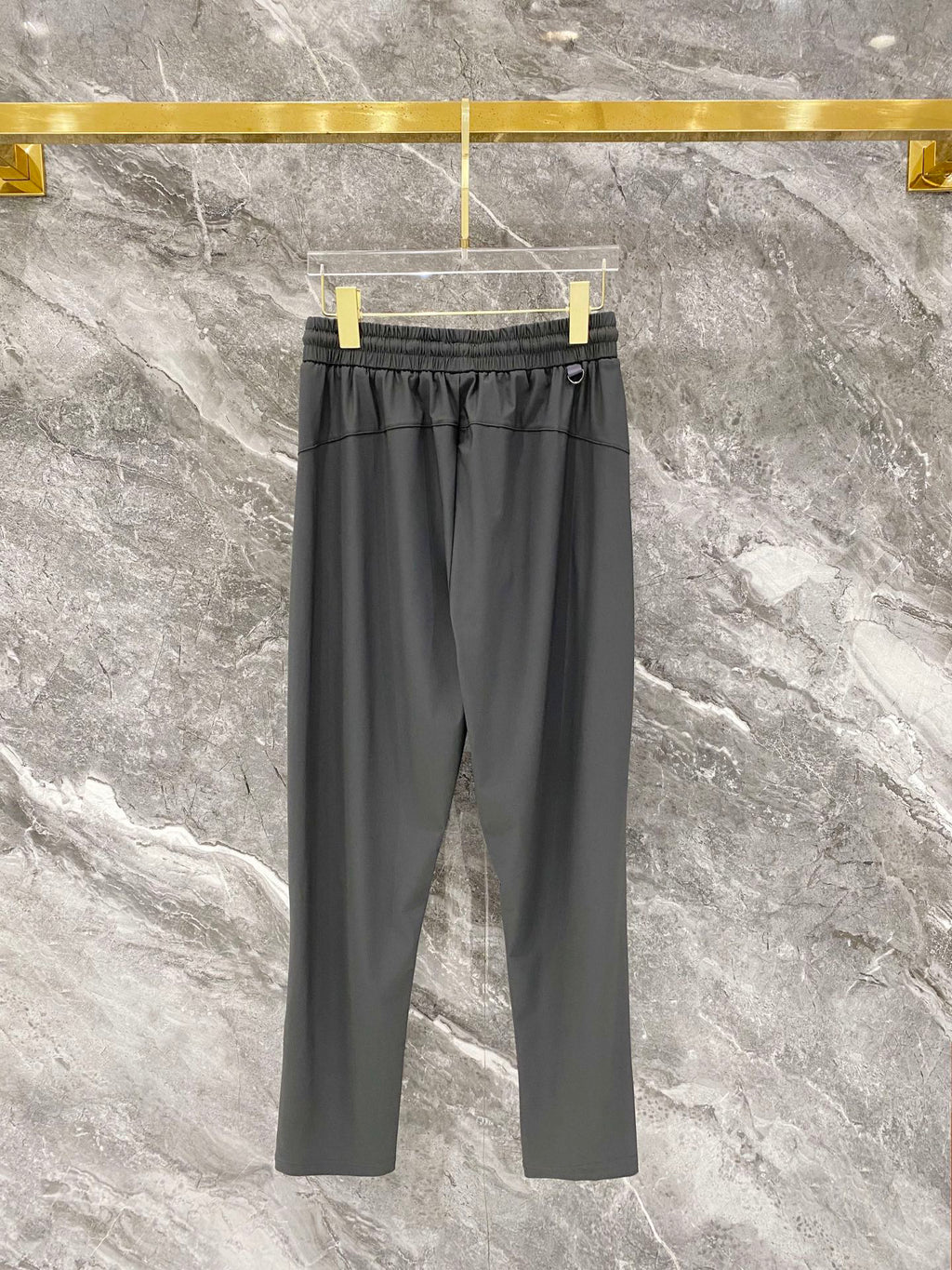Men's Quick‑Dry Drawstring Casual Pants Horse Embroidery Elastic Waist Trousers With Zipper Pockets
