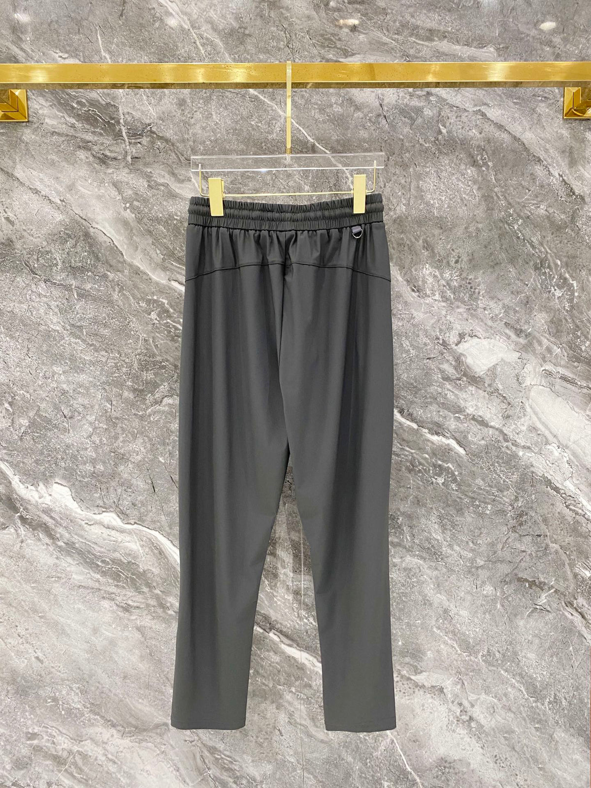 Men's Quick‑Dry Drawstring Casual Pants Horse Embroidery Elastic Waist Trousers With Zipper Pockets