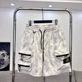 Stone Island Techwear Cargo Shorts with Double-Zip 3D Pockets and Compass Badge