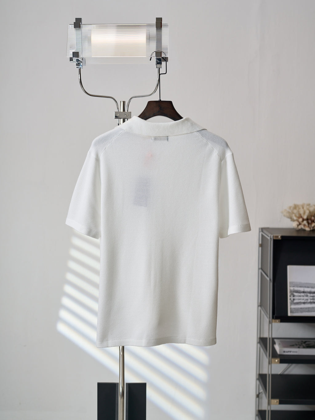 Polo Ralph Lauren Men's Camp‑Collar Button‑Front Waffle‑Knit Short‑Sleeve Shirt, Grey Pony Embroidery