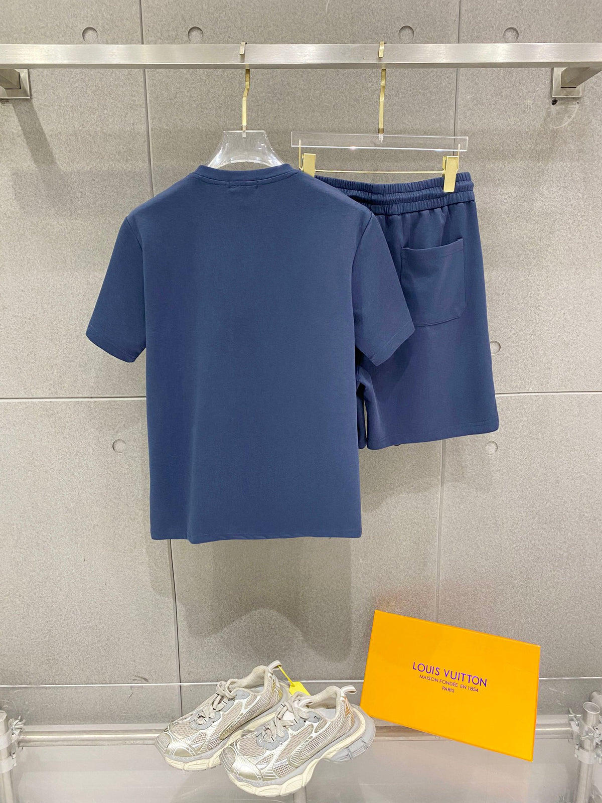 Ralph Lauren Men's Crew‑Neck T‑Shirt & Drawstring Shorts Two‑Piece Set With White Pony Logo