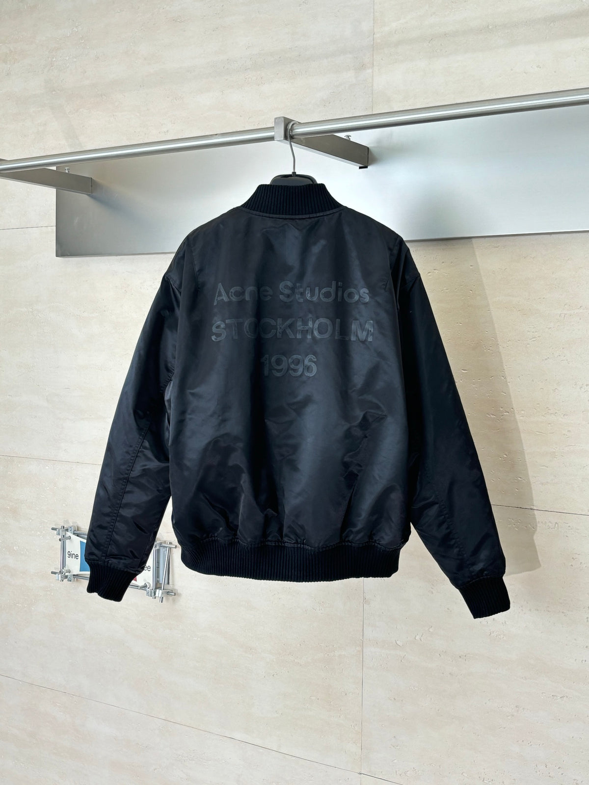 Acne Studios Ribbed Collar Zip‑Up Oversized Bomber Jacket