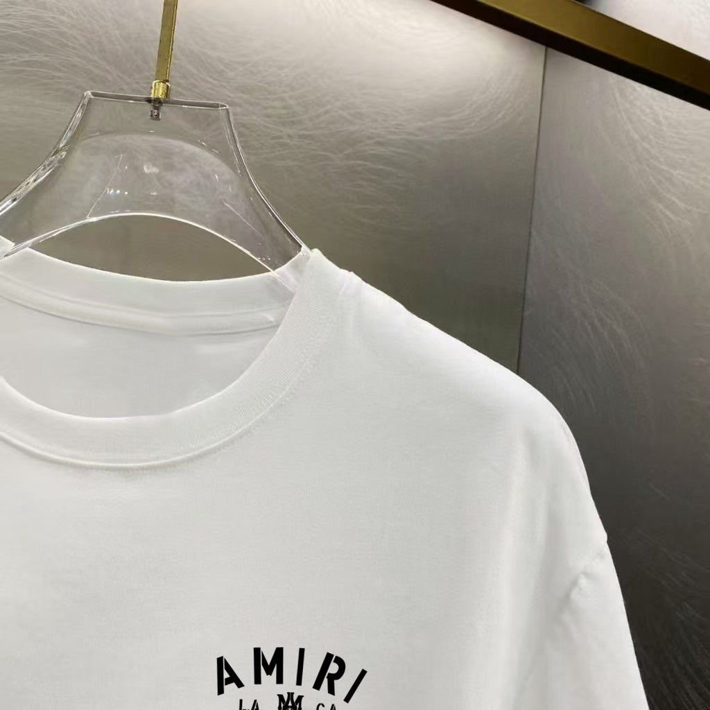 Amiri Arts District Text Chest Graphic Crew‑Neck Short‑Sleeve T‑Shirt