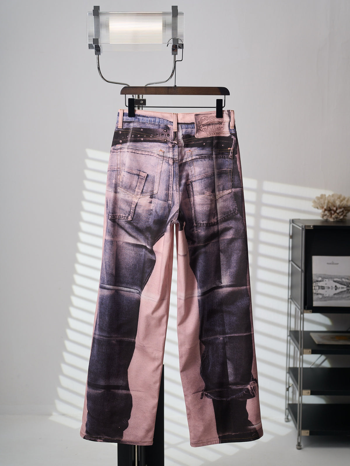 Acne Studios Unisex Printed Wide‑Leg Denim‑Style Trousers