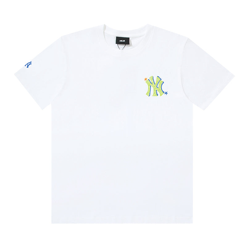 MLB Multicolor Letter Graphic Cotton Short‑Sleeve T‑Shirt