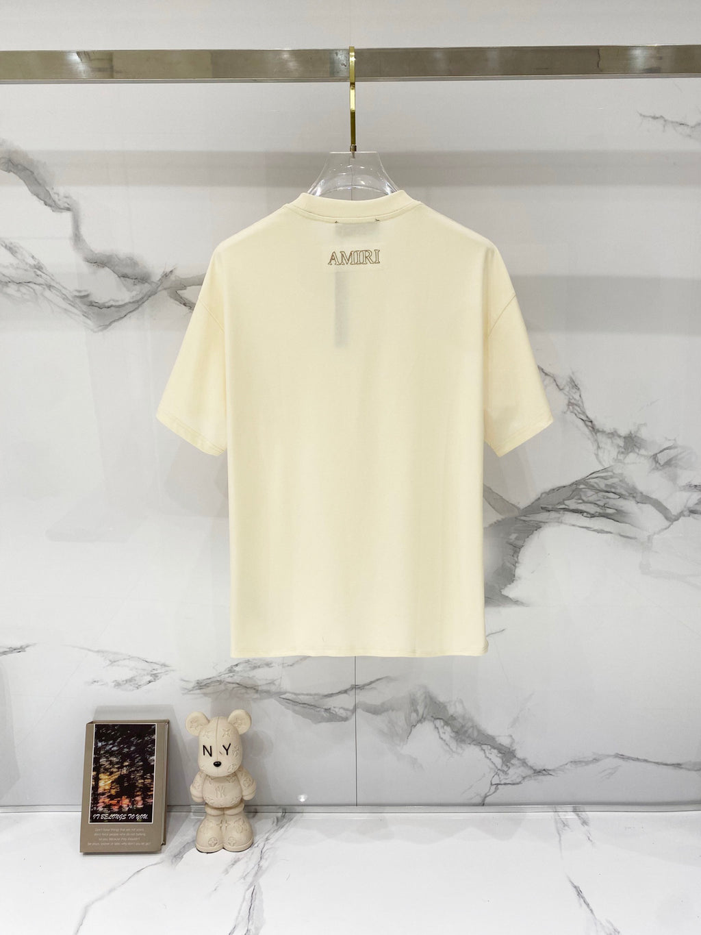 AMIRI Chest Pocket Embroidered Monogram Crew Neck Short‑Sleeve T‑Shirt