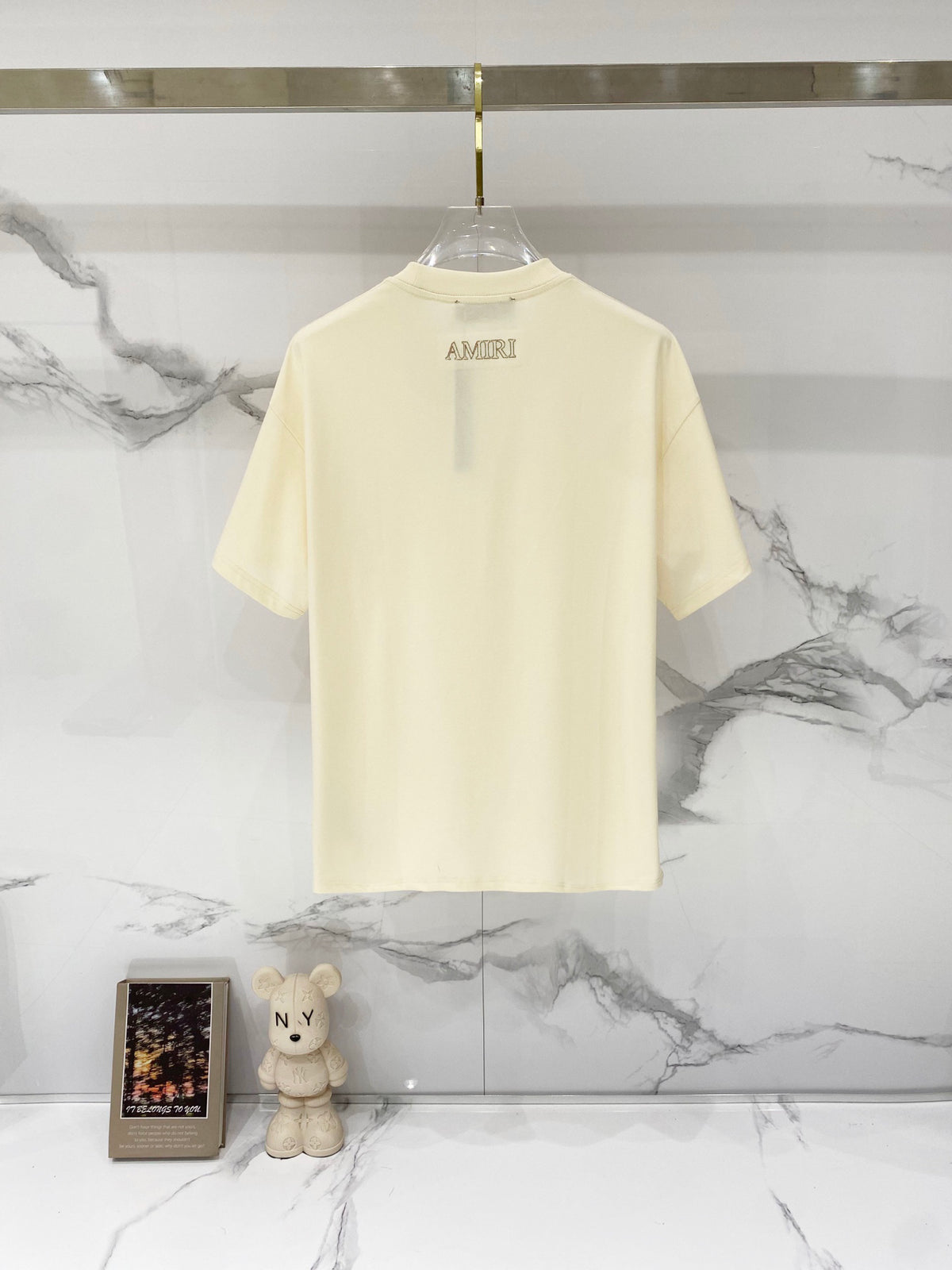 AMIRI Chest Pocket Embroidered Monogram Crew Neck Short‑Sleeve T‑Shirt