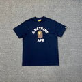 BAPE SS25 Classic College Tee "A Bathing Ape" Arch Logo Oversized Heavyweight Unisex T-Shirt