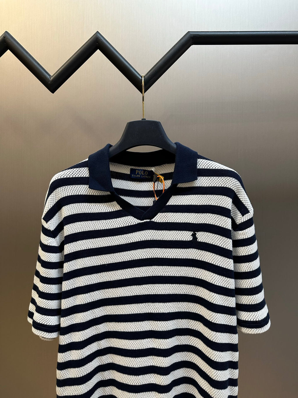 Polo Ralph Lauren Men’s Striped Mesh‑Knit Short‑Sleeve Polo Shirt With Pony Embroidery
