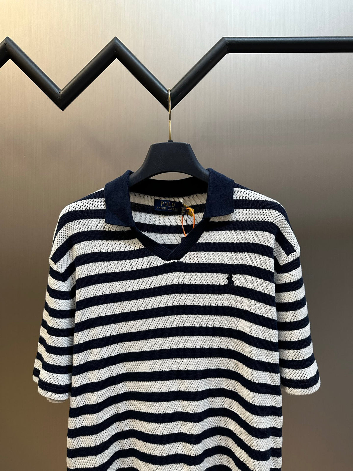 Polo Ralph Lauren Men’s Striped Mesh‑Knit Short‑Sleeve Polo Shirt With Pony Embroidery