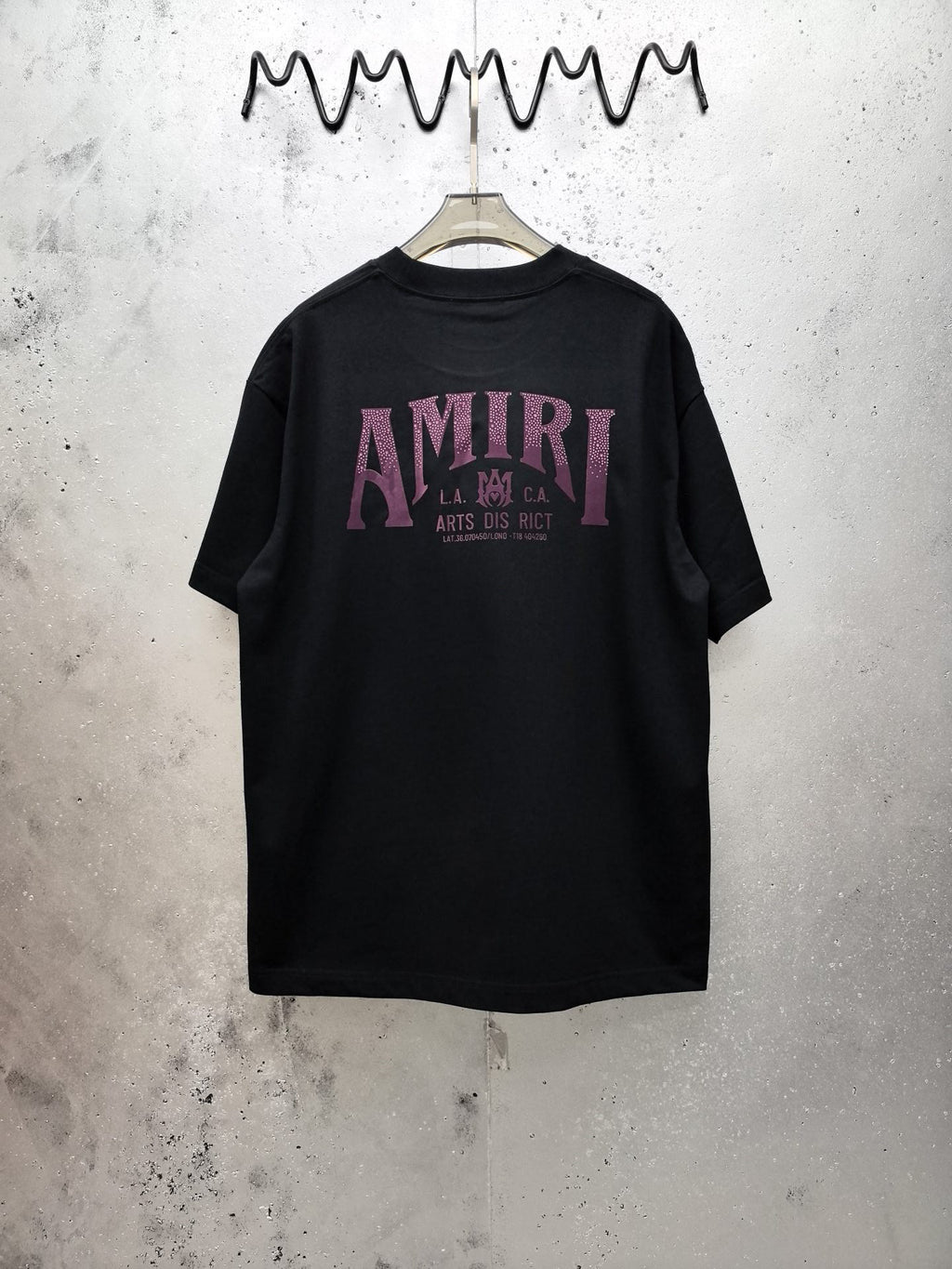 AMIRI Gothic Monogram Chest Graphic Crew Neck Short‑Sleeve T‑Shirt