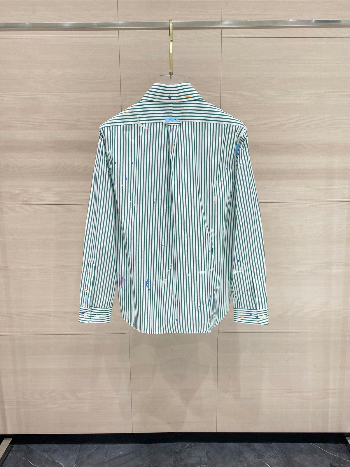 Ralph Lauren Men's Paint‑Splatter Stripe Long‑Sleeve Shirt
