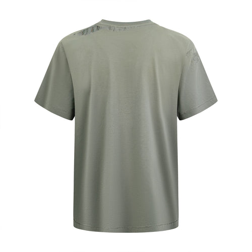 Acne Studios Distressed‑Detail Centered Text‑Logo Crew‑Neck Short‑Sleeve T‑Shirt