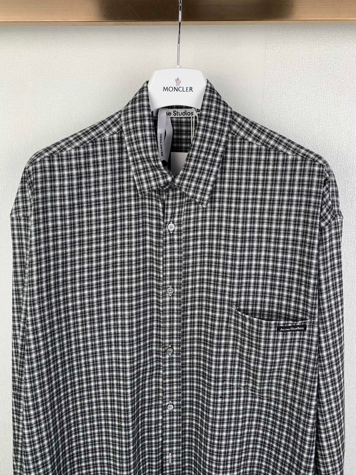Acne Studios Oversized Long‑Sleeve Check Button‑Up Shirt