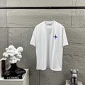 Stone Island Melting Compass Rose 3D Flock Print T-Shirt - Cobalt Blue Star at Chest, Oversized Melting Badge at Back