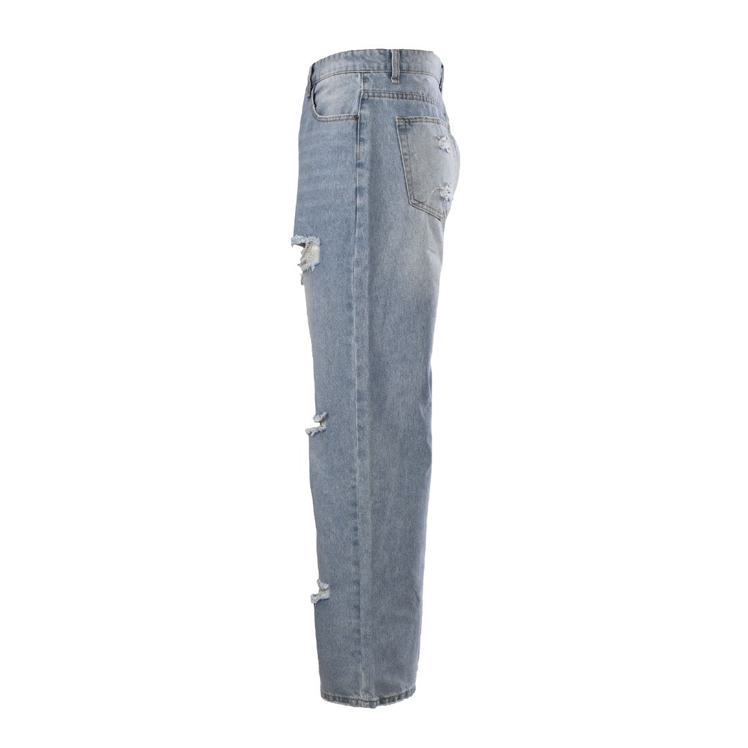 Acne Studios Multi‑Ripped Wide‑Leg Jeans