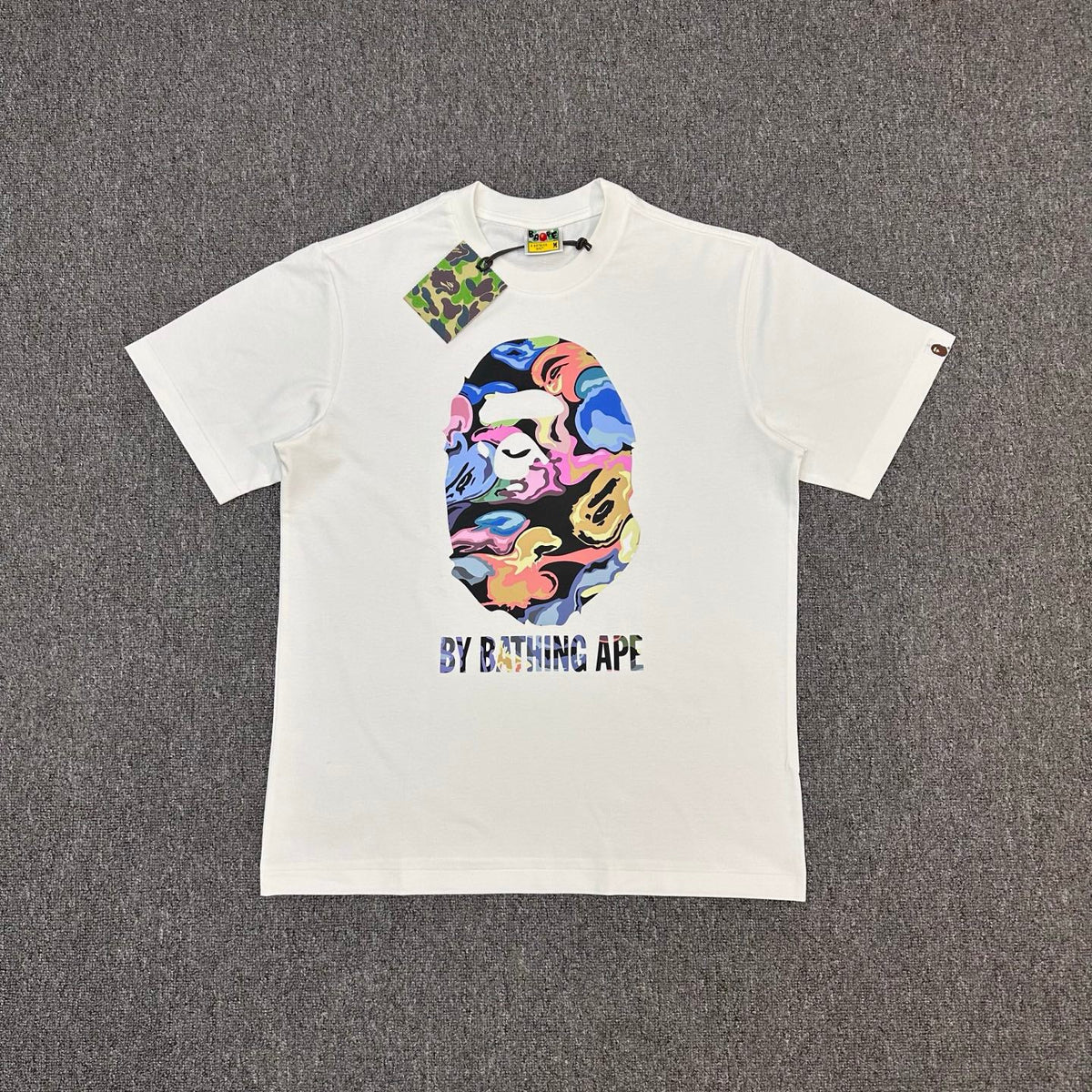 BAPE Liquid Marble Multicolor Ape Head BY BATHING APE Oversized Unisex T-Shirt