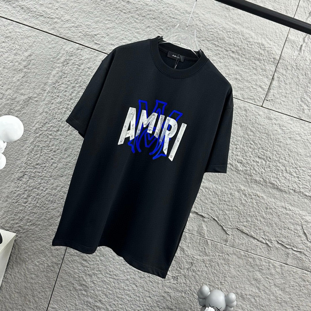 AMIRI Embellished Layered Logo Crew-Neck Short-Sleeve T-Shirt